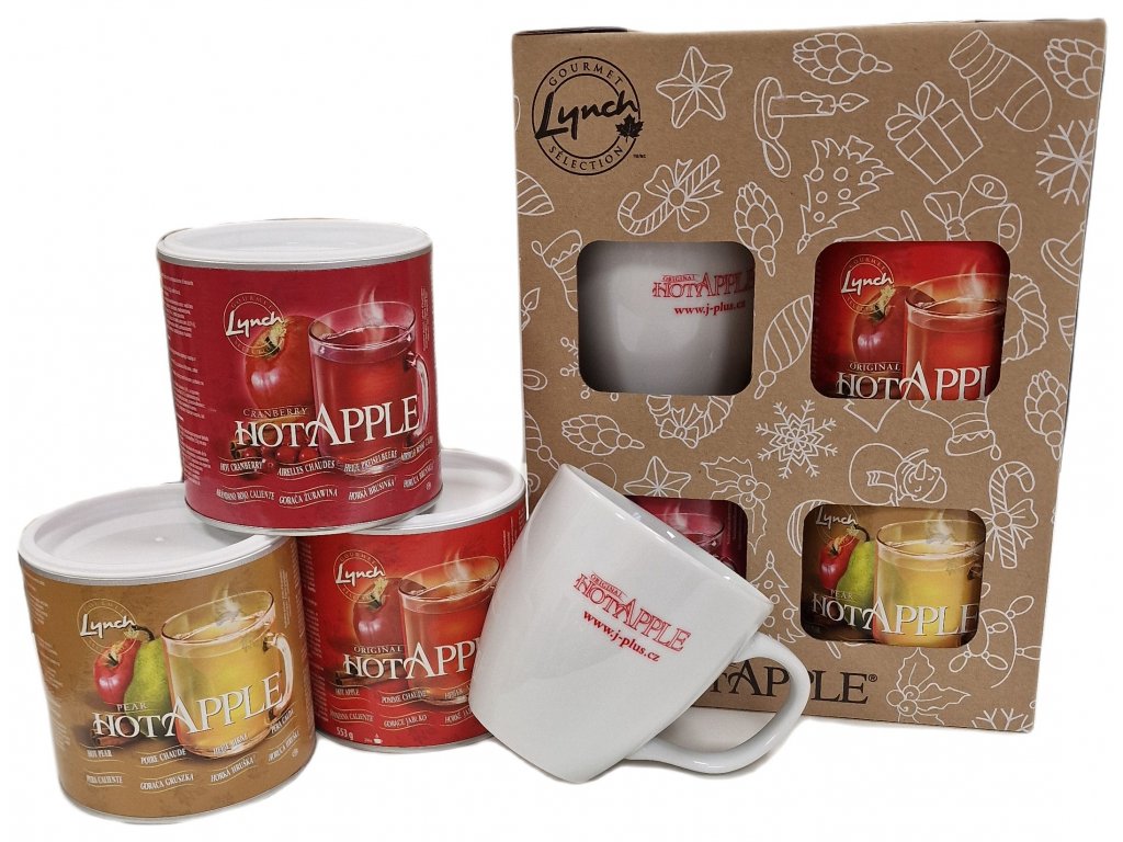 Dárková sada Hot Apple 3x553g + hrnek